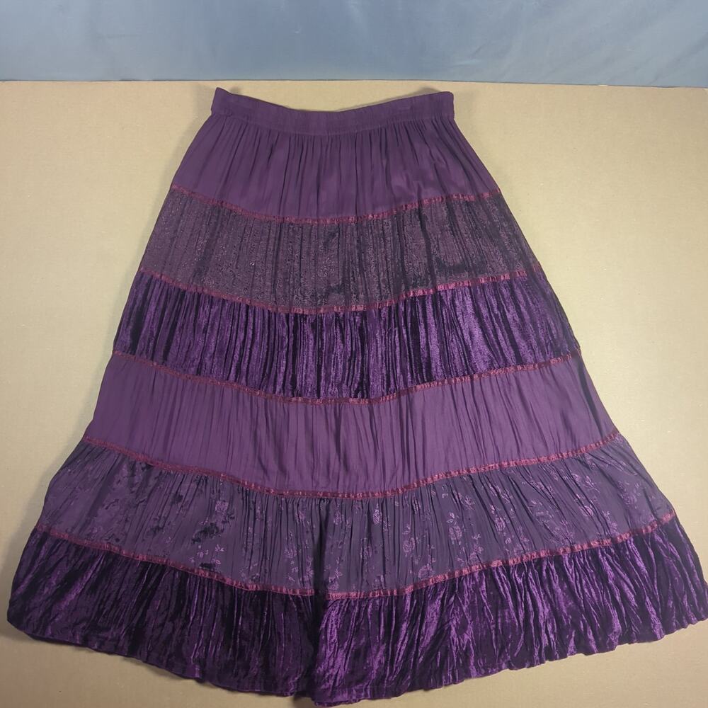 White Stag Purple Tiered Maxi Skirt Whimsigoth Boho Ren Faire L